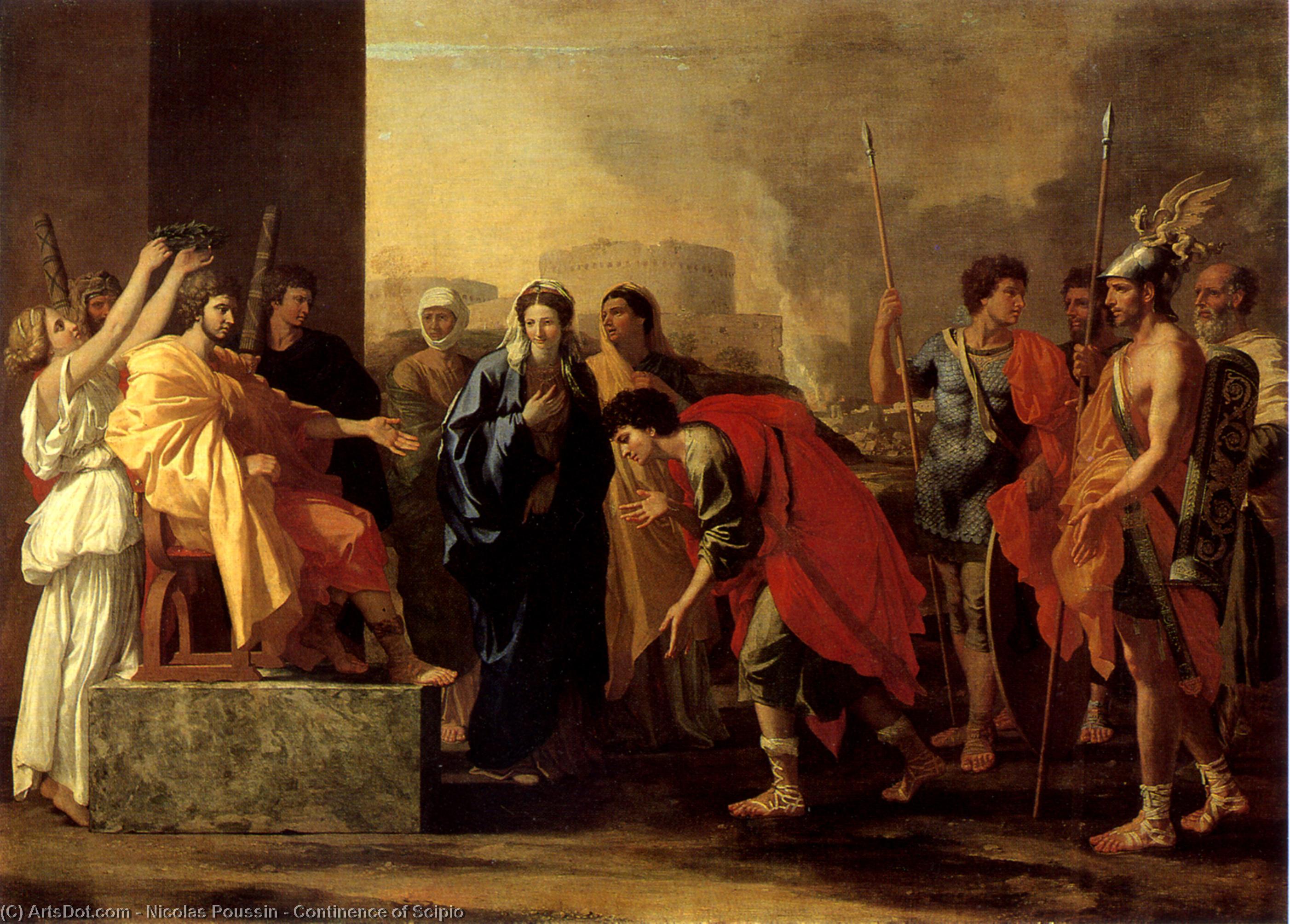 Wikioo.org - The Encyclopedia of Fine Arts - Painting, Artwork by Nicolas Poussin - Continence of Scipio