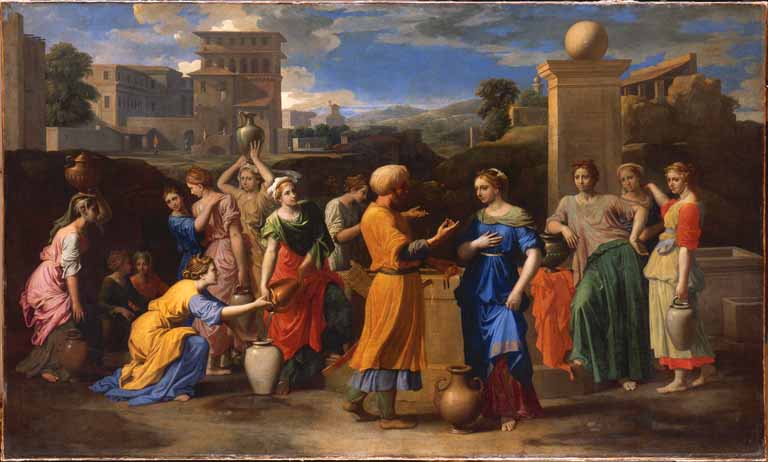 Wikioo.org – L'Enciclopedia delle Belle Arti - Pittura, Opere di Nicolas Poussin - Eliezer e Rebecca