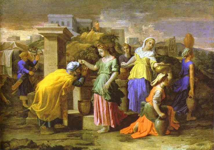 Wikioo.org - The Encyclopedia of Fine Arts - Painting, Artwork by Nicolas Poussin - Eliezer Meets Rebecca