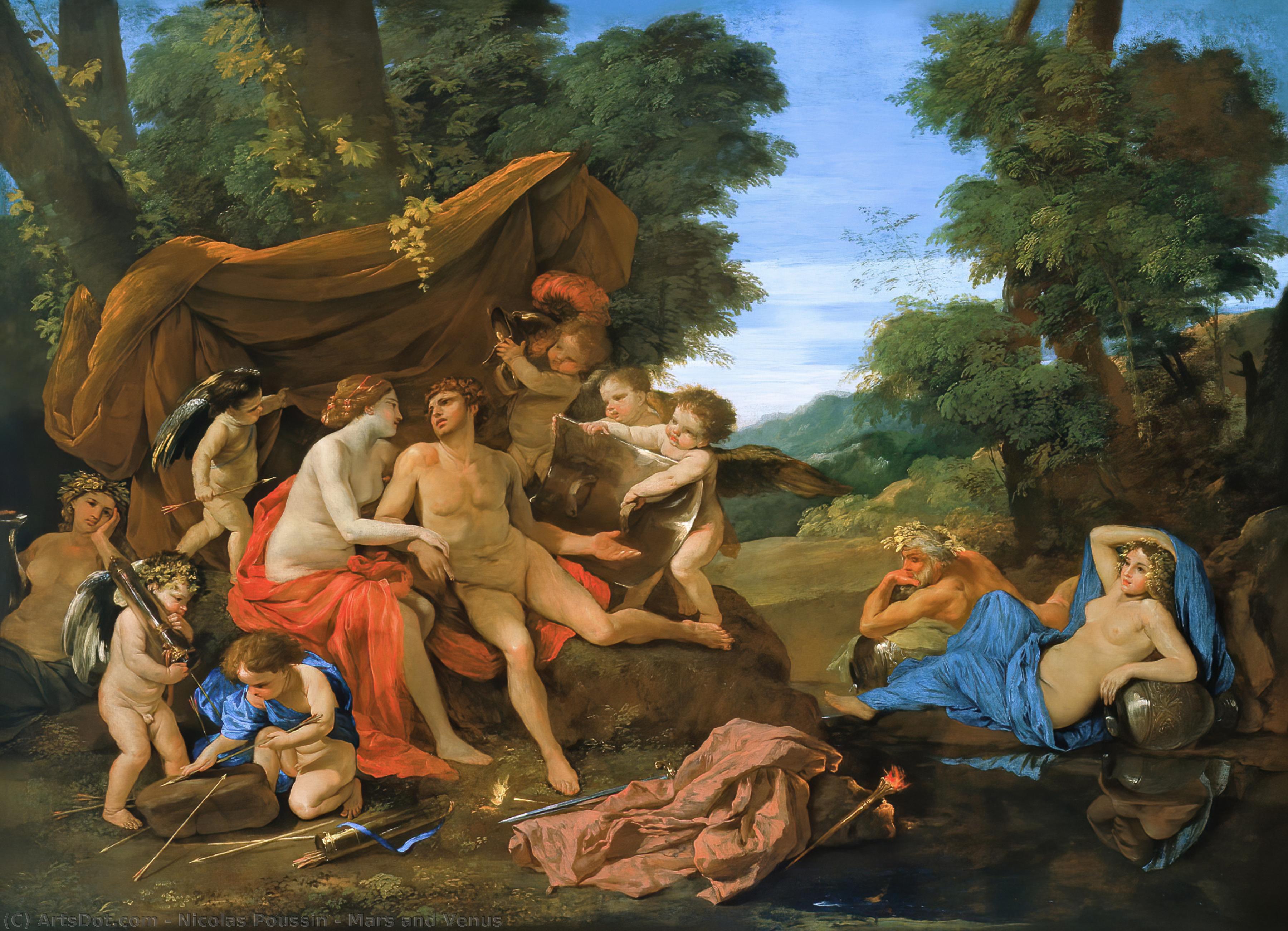WikiOO.org - Encyclopedia of Fine Arts - Maleri, Artwork Nicolas Poussin - Mars and Venus