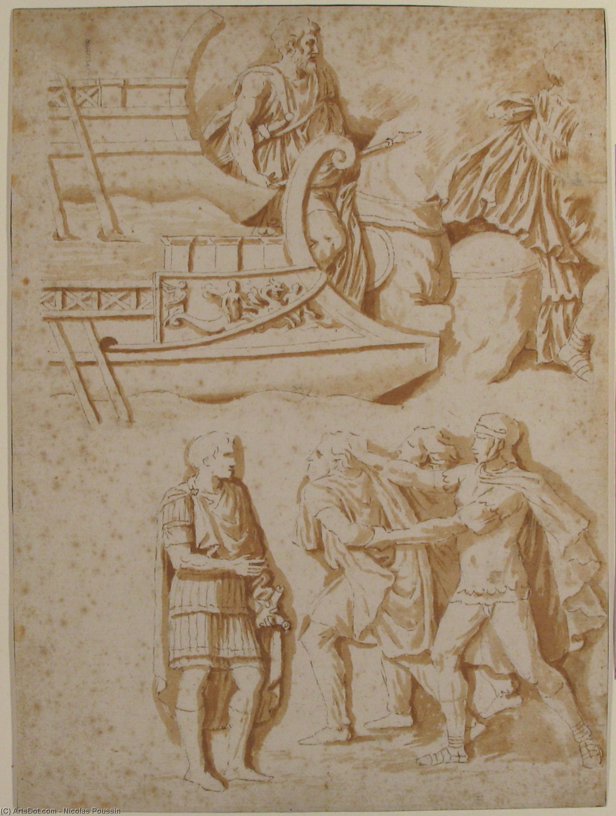 WikiOO.org - Enciclopedia of Fine Arts - Pictura, lucrări de artă Nicolas Poussin - Studies of Details from Trajan's Column