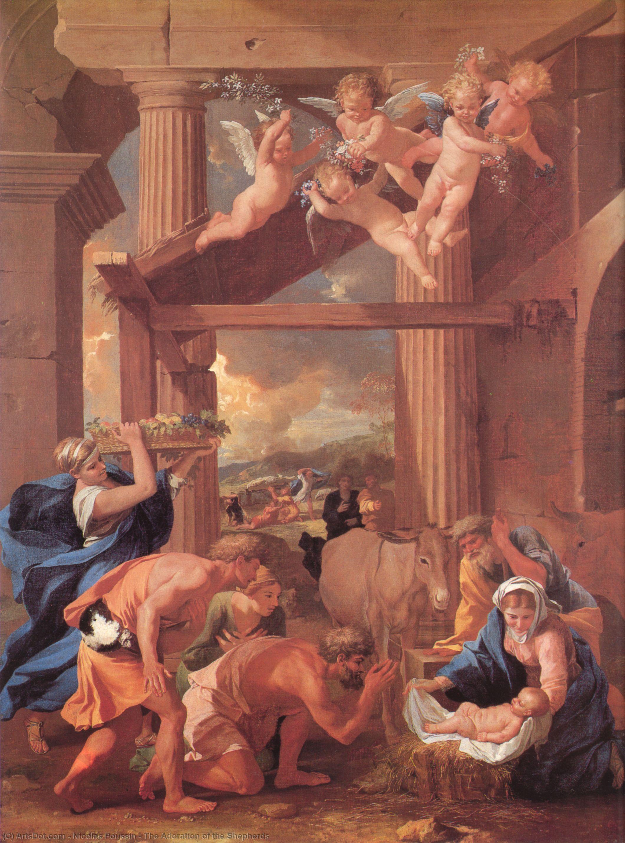 Wikioo.org – L'Encyclopédie des Beaux Arts - Peinture, Oeuvre de Nicolas Poussin - ladoration de des au  Bergers