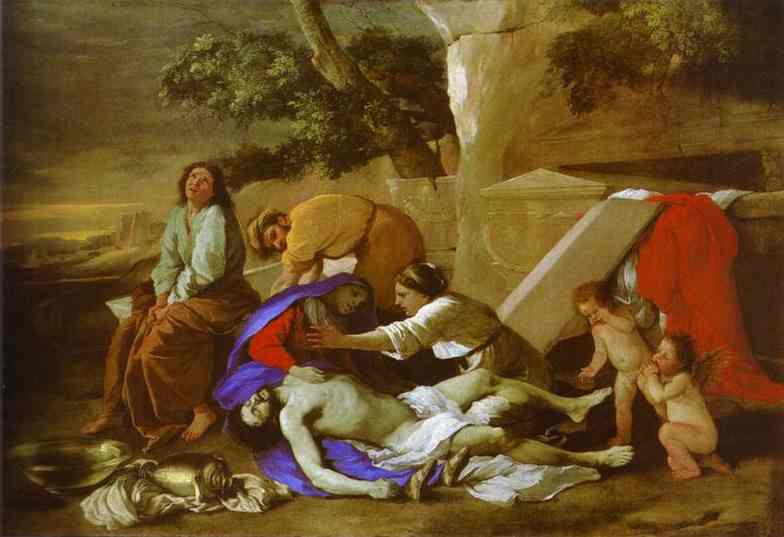 Wikioo.org – L'Enciclopedia delle Belle Arti - Pittura, Opere di Nicolas Poussin - il lamento oltre cristo