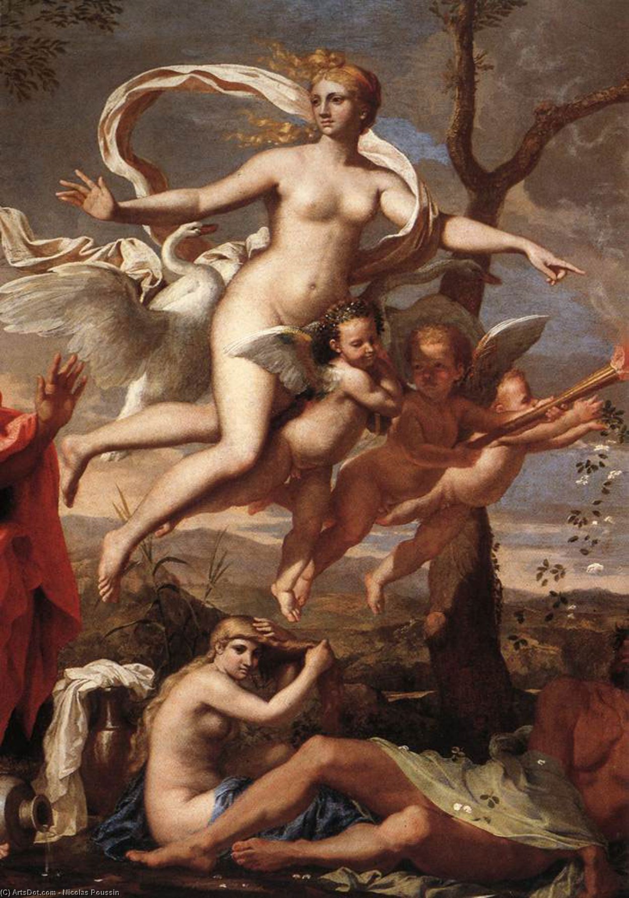 Wikioo.org - สารานุกรมวิจิตรศิลป์ - จิตรกรรม Nicolas Poussin - Venus Presenting Arms to Aeneas (detail)