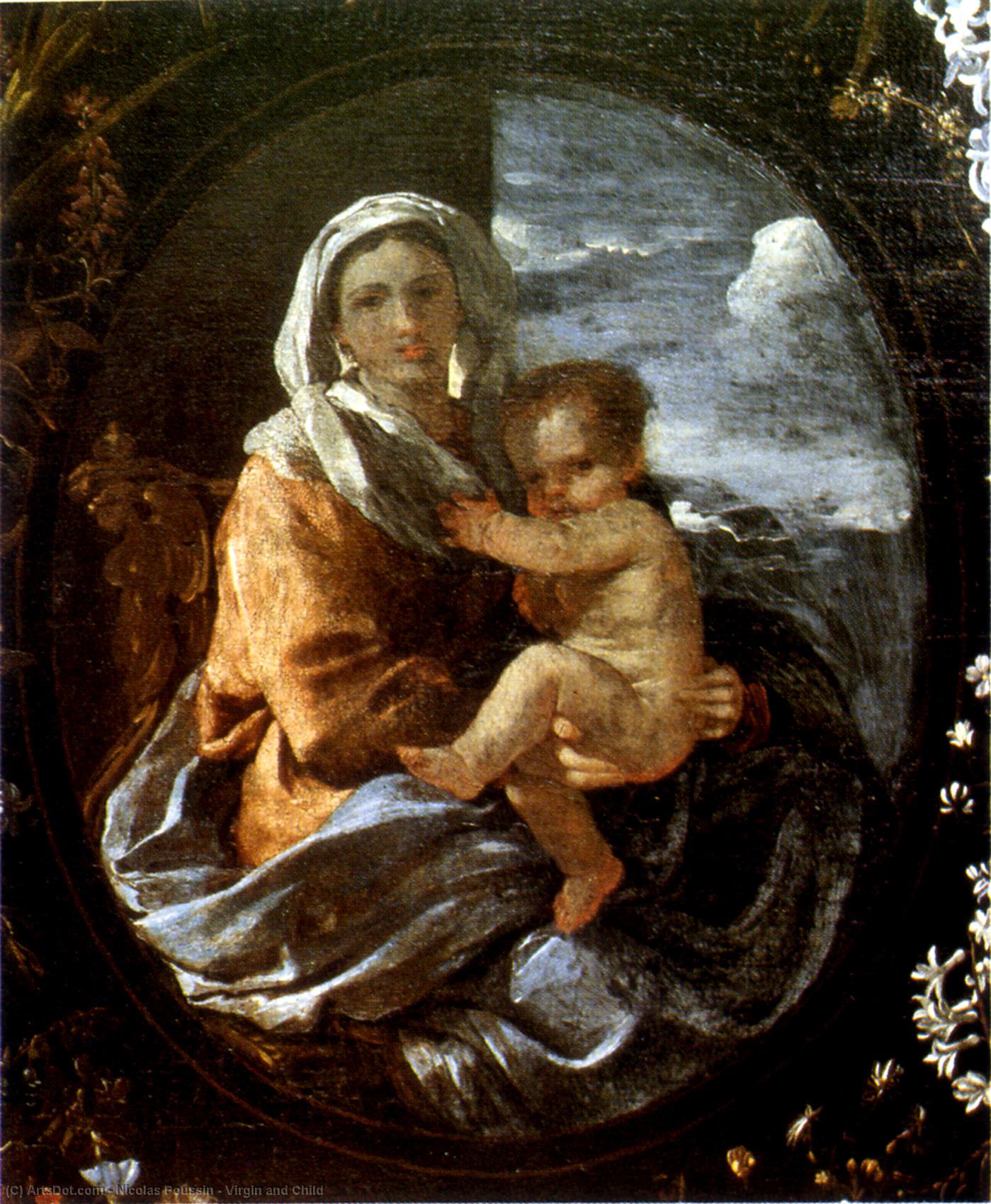 Wikioo.org - สารานุกรมวิจิตรศิลป์ - จิตรกรรม Nicolas Poussin - Virgin and Child