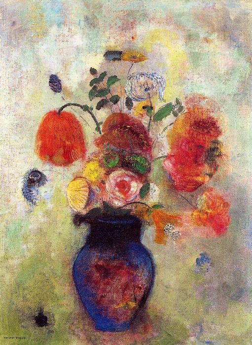Wikioo.org - The Encyclopedia of Fine Arts - Painting, Artwork by Odilon Redon - Bouquet Of Flowers 1