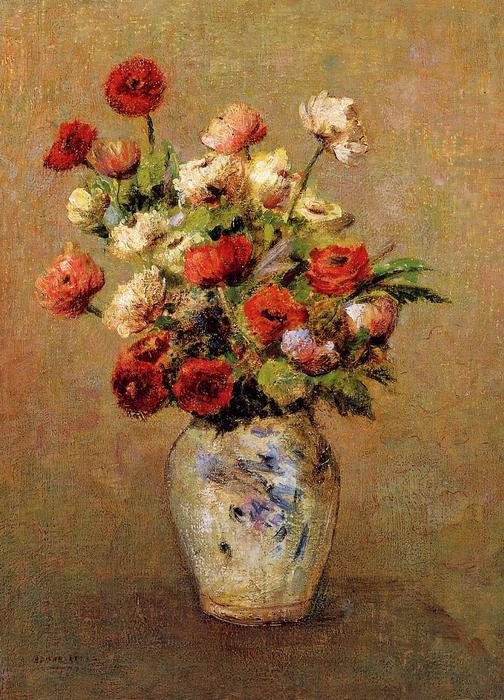 Wikioo.org - The Encyclopedia of Fine Arts - Painting, Artwork by Odilon Redon - Bouquet Of Flowers 2