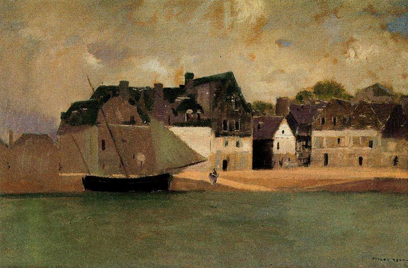 WikiOO.org - Енциклопедія образотворчого мистецтва - Живопис, Картини
 Odilon Redon - Breton Port