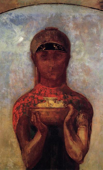 WikiOO.org - Encyclopedia of Fine Arts - Schilderen, Artwork Odilon Redon - Chalice Of Mystery