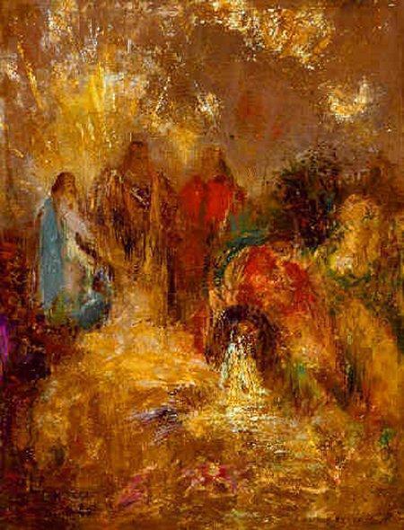 Wikioo.org - The Encyclopedia of Fine Arts - Painting, Artwork by Odilon Redon - Christ and His Desciples