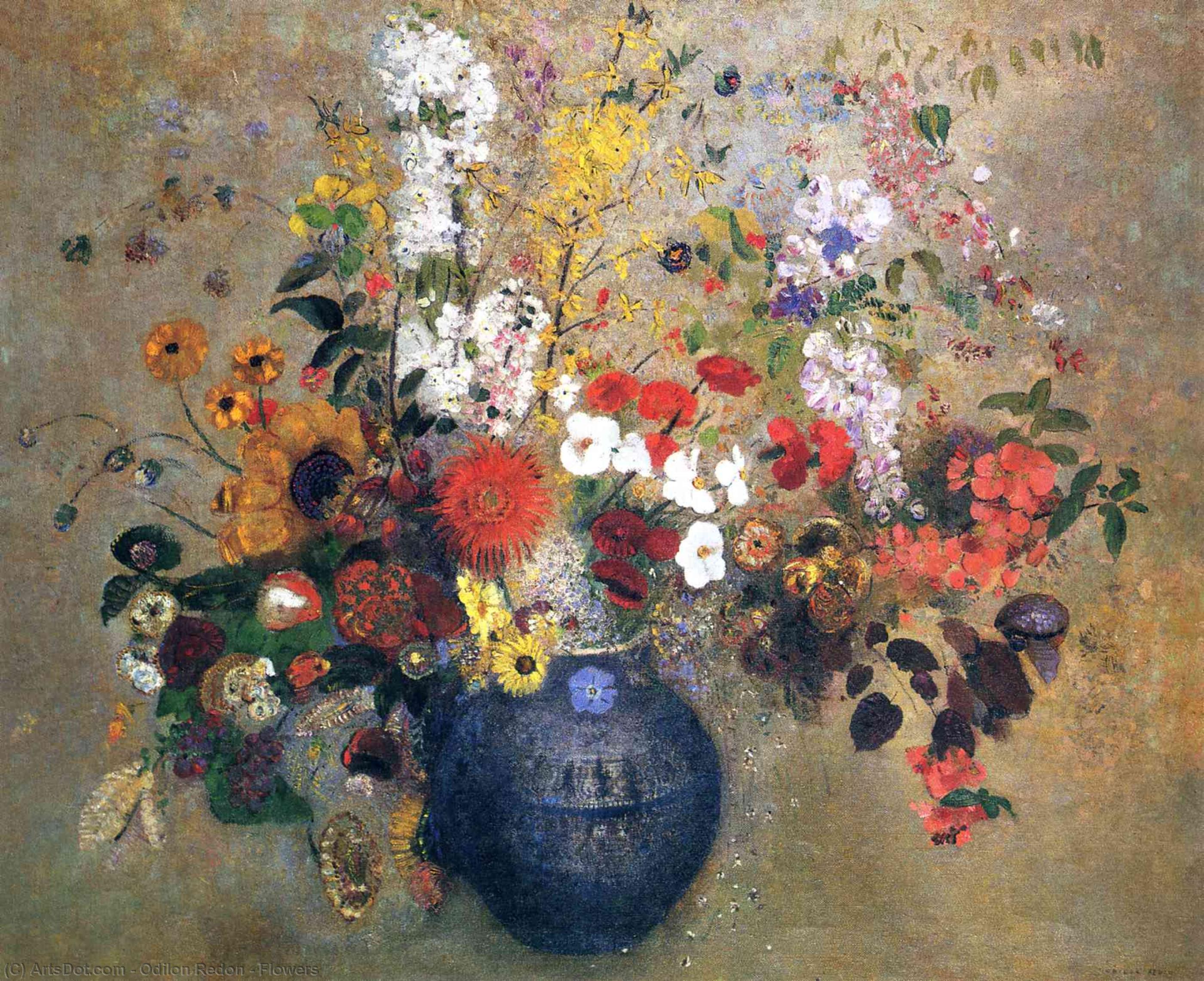 Wikioo.org – La Enciclopedia de las Bellas Artes - Pintura, Obras de arte de Odilon Redon - flores