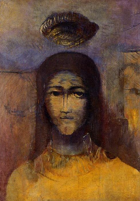 Wikioo.org - The Encyclopedia of Fine Arts - Painting, Artwork by Odilon Redon - Mysterious Head
