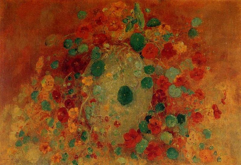 Wikioo.org - The Encyclopedia of Fine Arts - Painting, Artwork by Odilon Redon - Nasturtiums