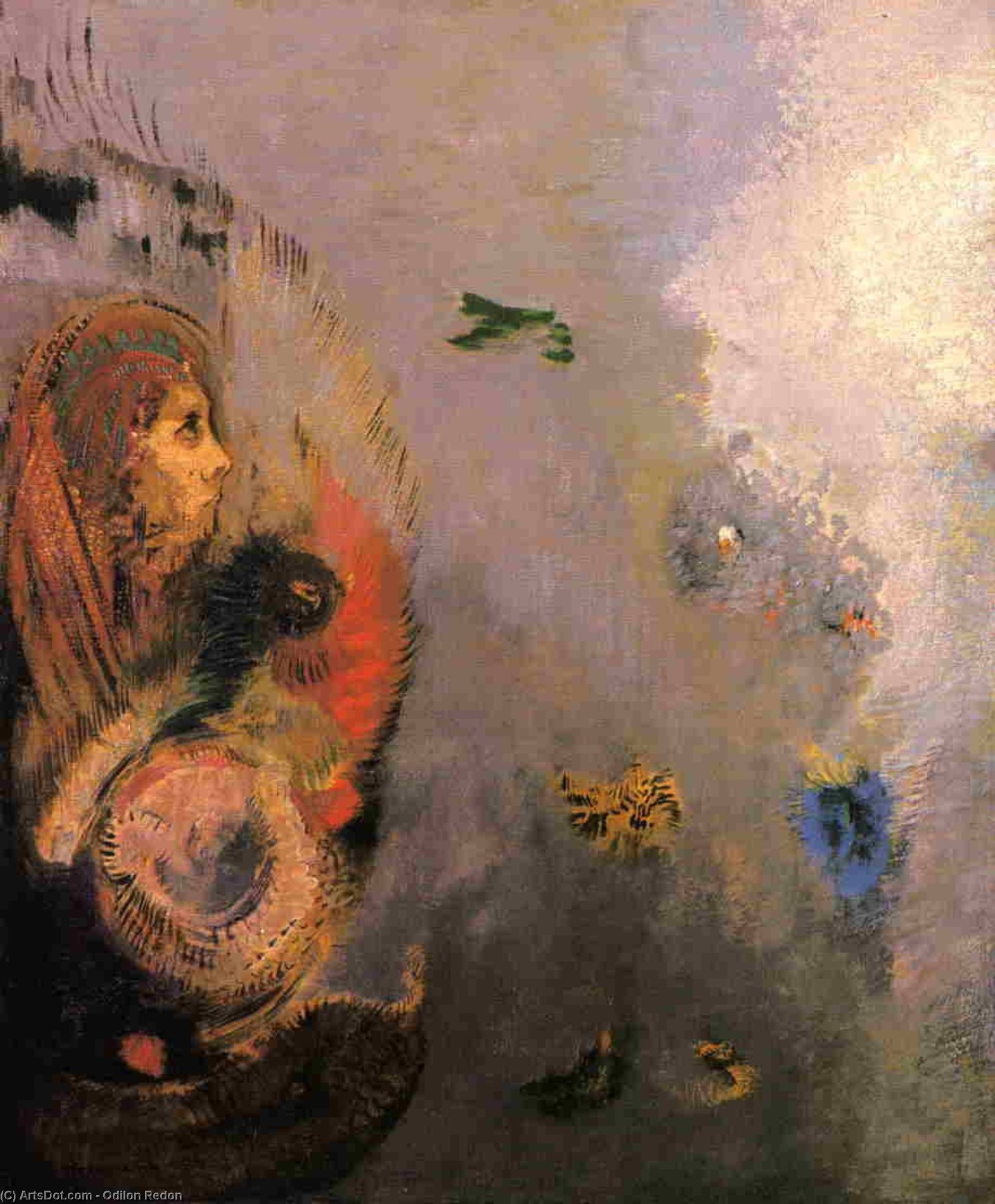 WikiOO.org - Encyclopedia of Fine Arts - Maleri, Artwork Odilon Redon - Oannes 1