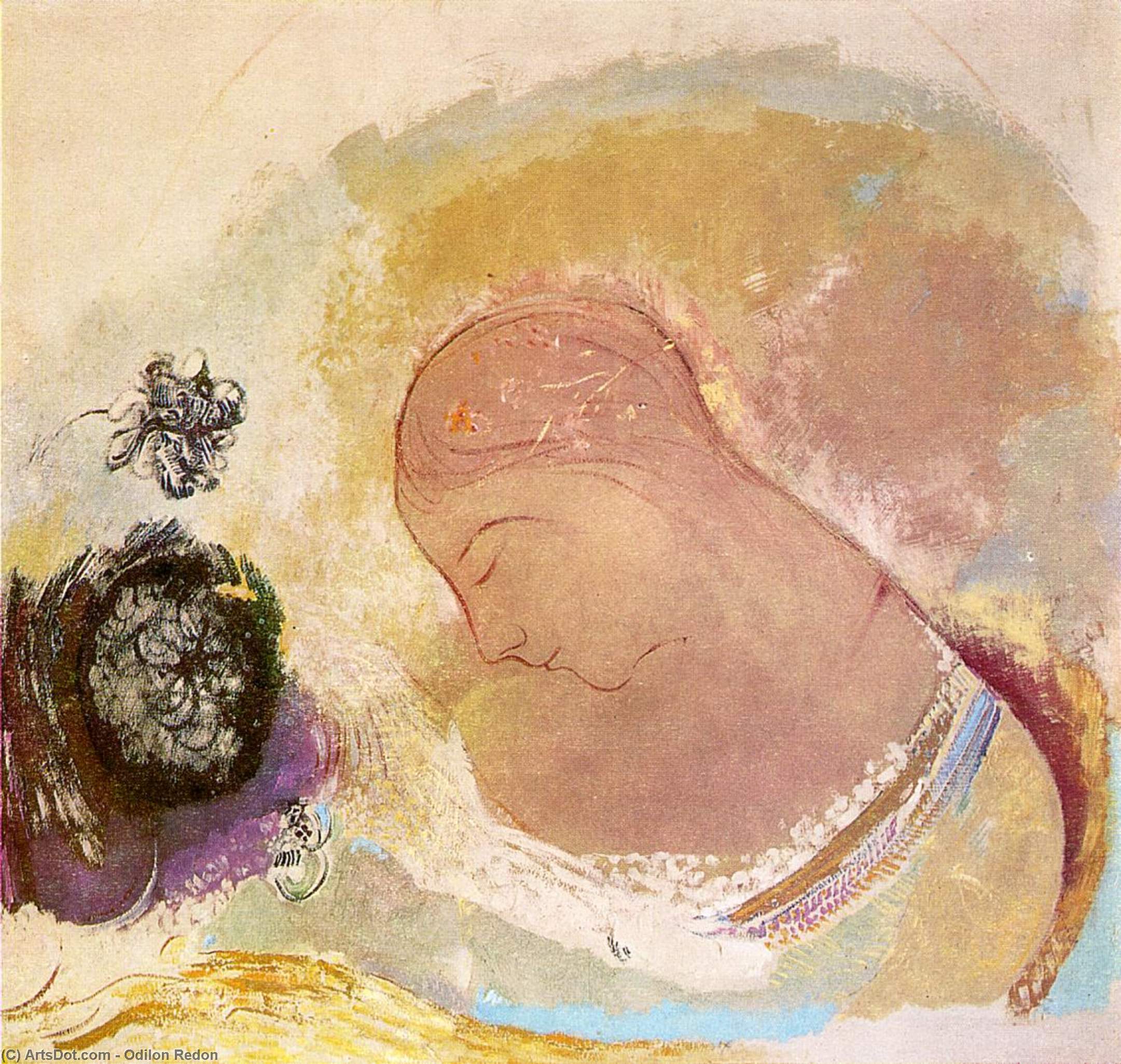 WikiOO.org - Encyclopedia of Fine Arts - Maľba, Artwork Odilon Redon - Ophelia 1