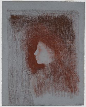 WikiOO.org - Güzel Sanatlar Ansiklopedisi - Resim, Resimler Odilon Redon - Portrait of a Youth from Left