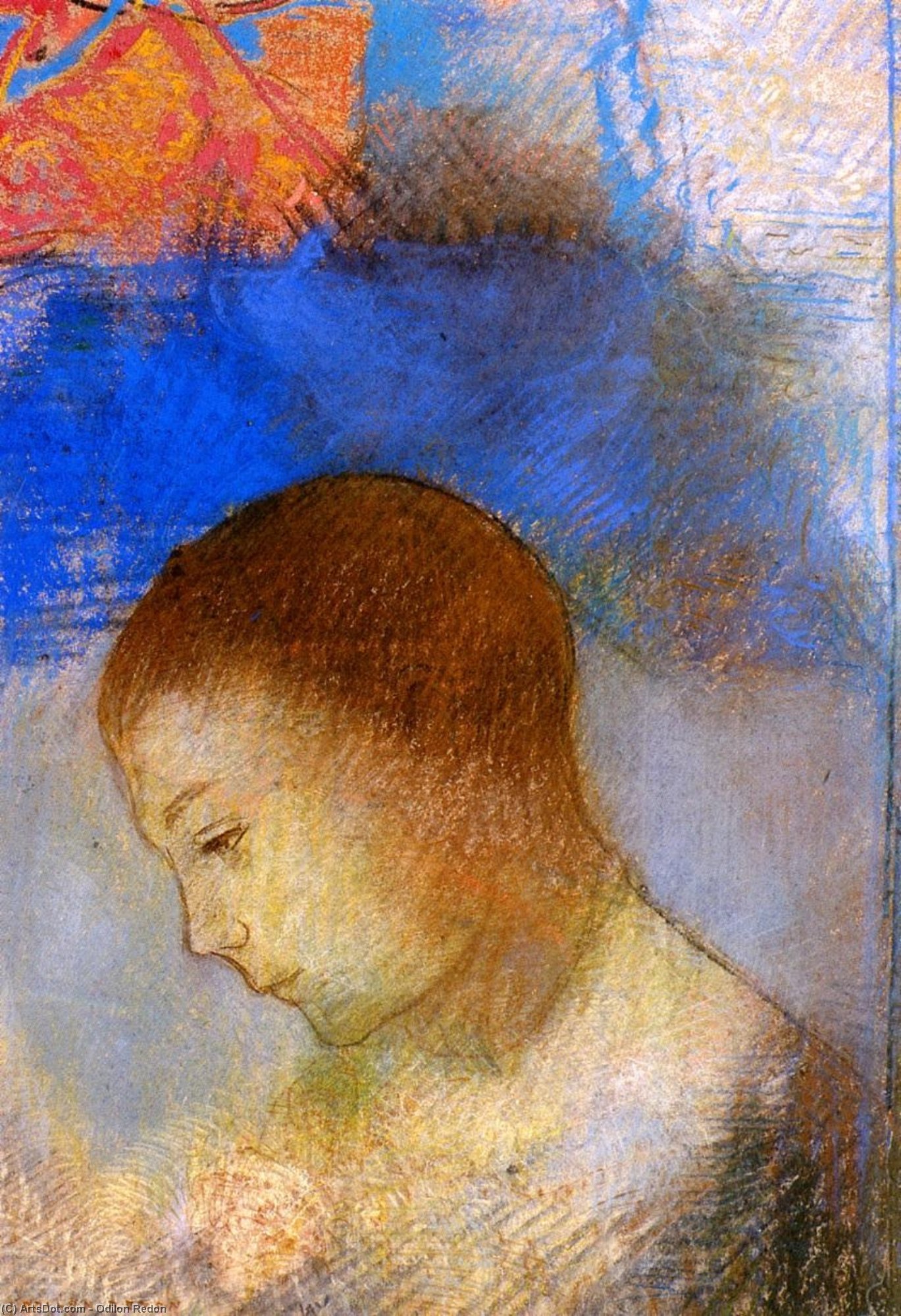 WikiOO.org - Enciclopedia of Fine Arts - Pictura, lucrări de artă Odilon Redon - Portrait of Ari Redon in Profile