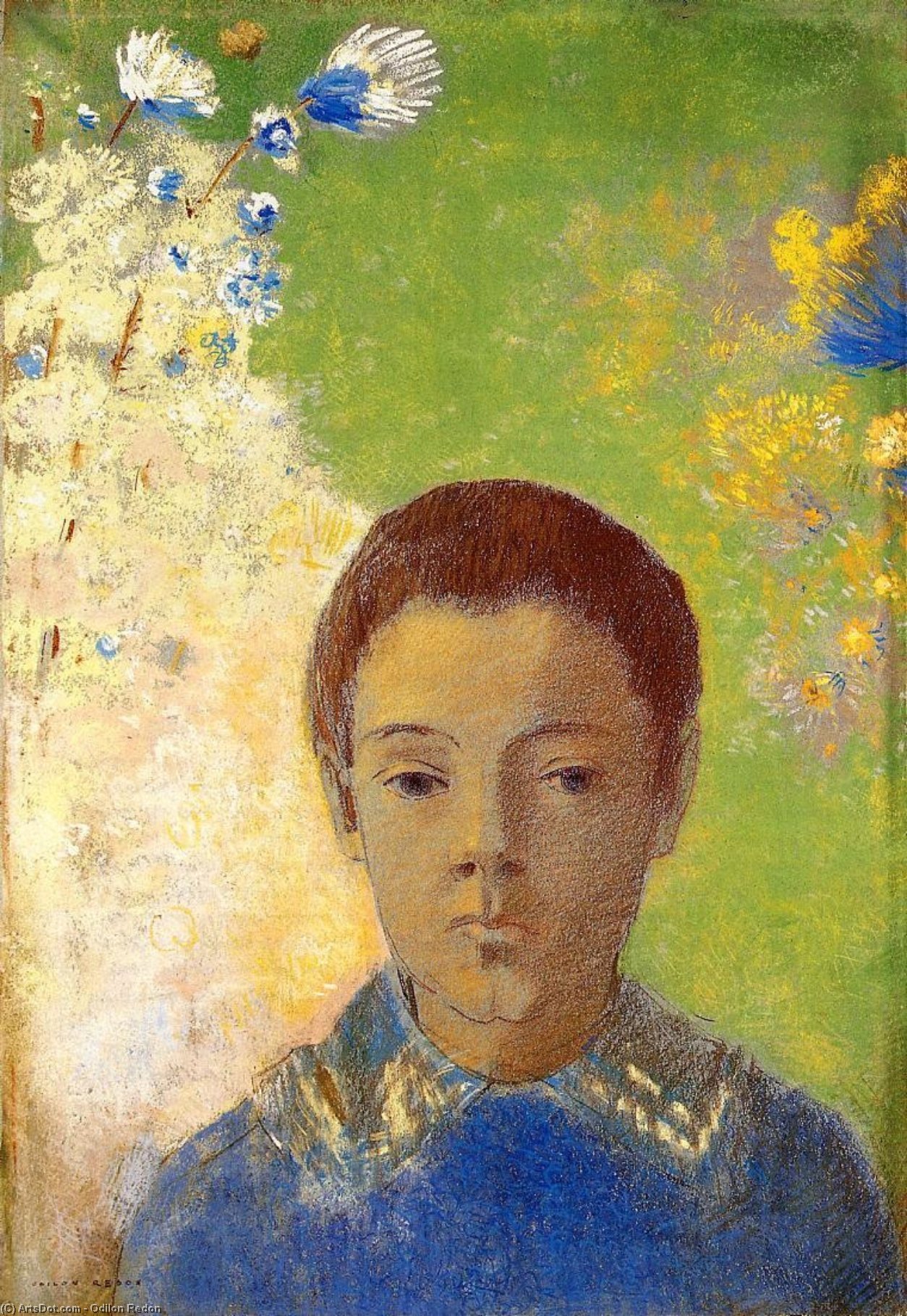 Wikioo.org - Bách khoa toàn thư về mỹ thuật - Vẽ tranh, Tác phẩm nghệ thuật Odilon Redon - Portrait of Ari Redon