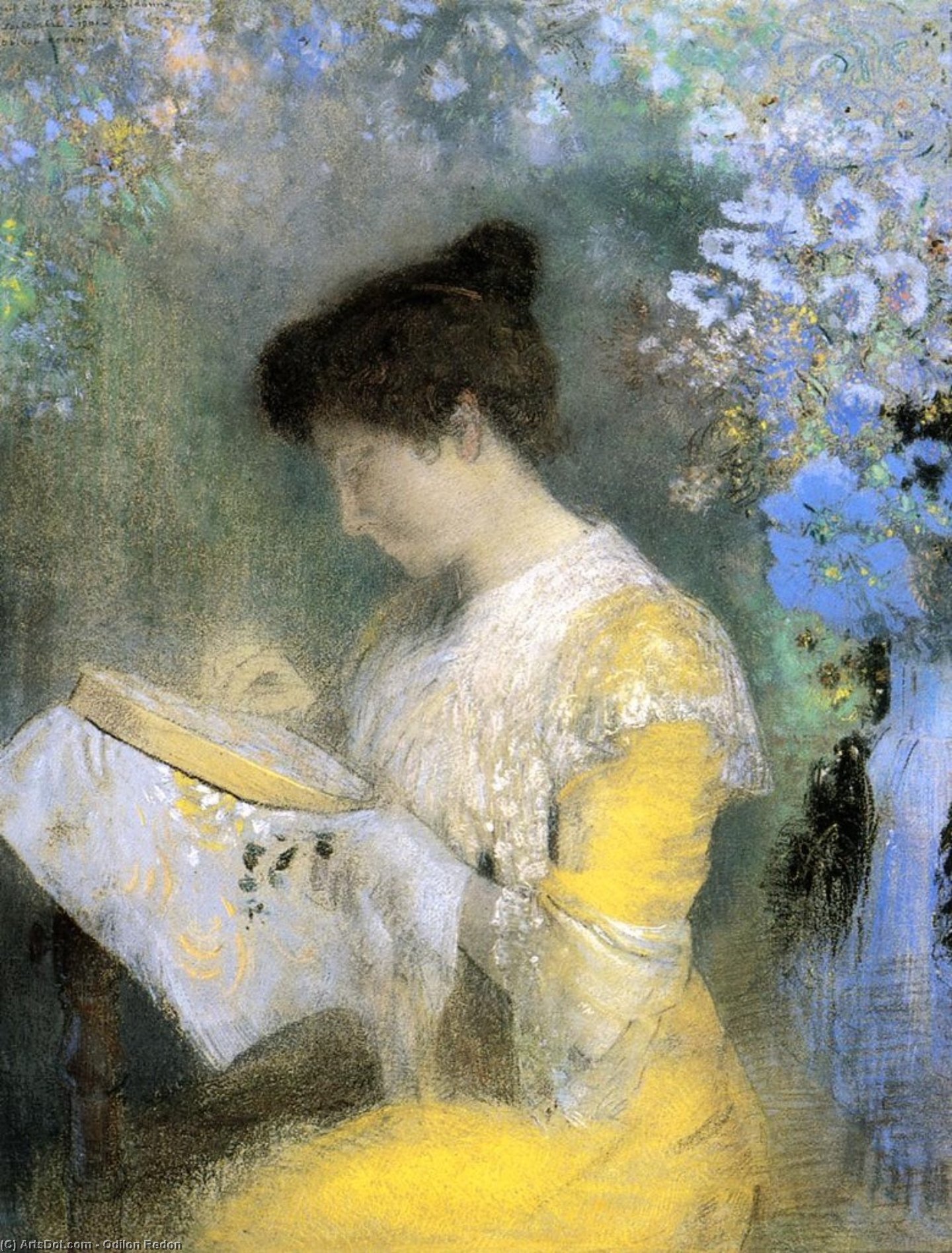 Wikioo.org - The Encyclopedia of Fine Arts - Painting, Artwork by Odilon Redon - Portrait of Madame Arthur Fontaine