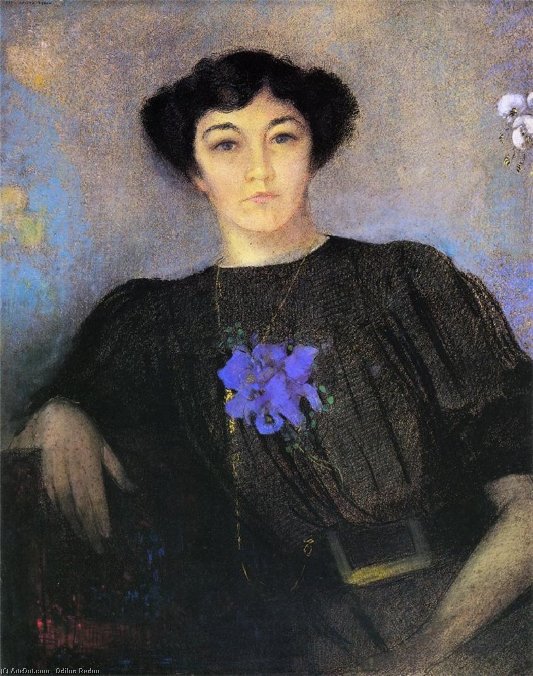 Wikioo.org - The Encyclopedia of Fine Arts - Painting, Artwork by Odilon Redon - Portrait of Madame Gustave Fayet