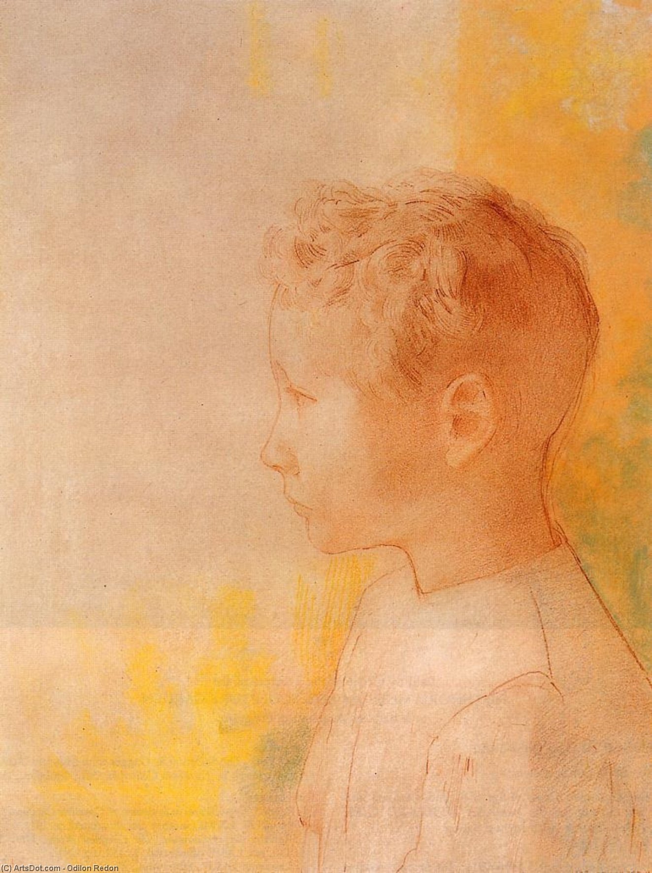 Wikioo.org - The Encyclopedia of Fine Arts - Painting, Artwork by Odilon Redon - Portrait of the Son of Robert de Comecy