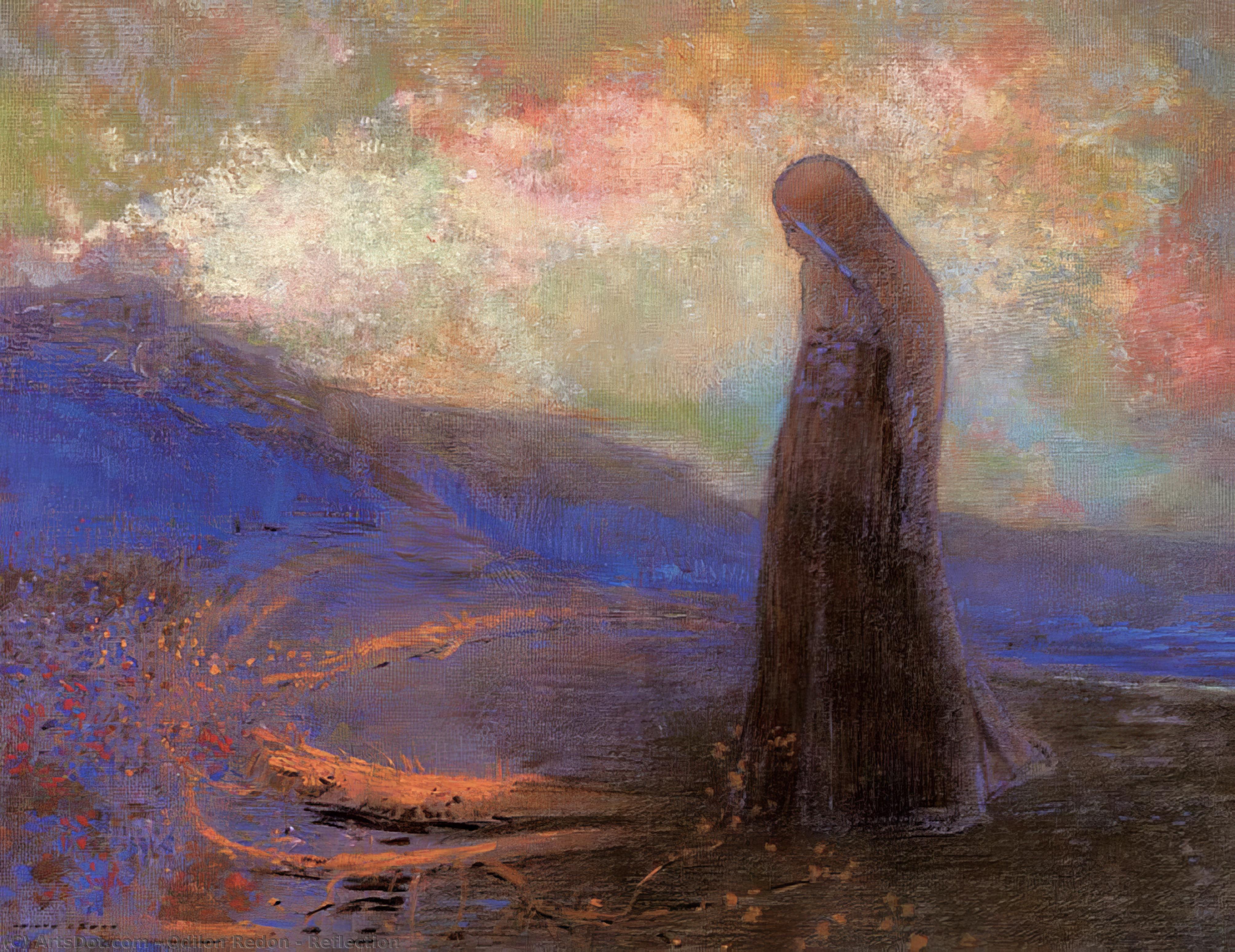 Wikioo.org - The Encyclopedia of Fine Arts - Painting, Artwork by Odilon Redon - Reflection