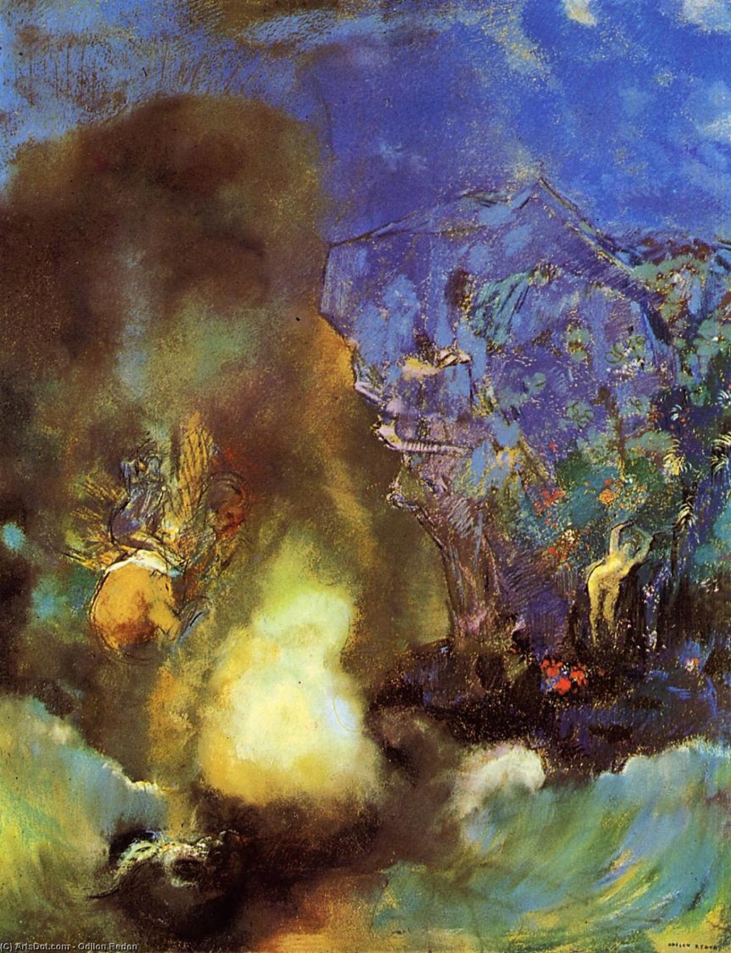 WikiOO.org - دایره المعارف هنرهای زیبا - نقاشی، آثار هنری Odilon Redon - Roger And Angelica 1