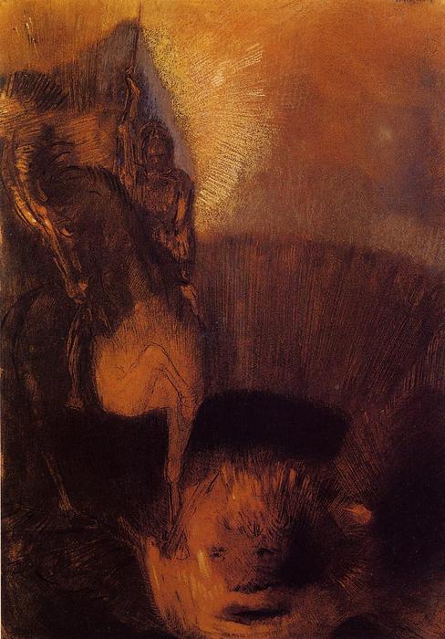 WikiOO.org - Encyclopedia of Fine Arts - Lukisan, Artwork Odilon Redon - Saint George