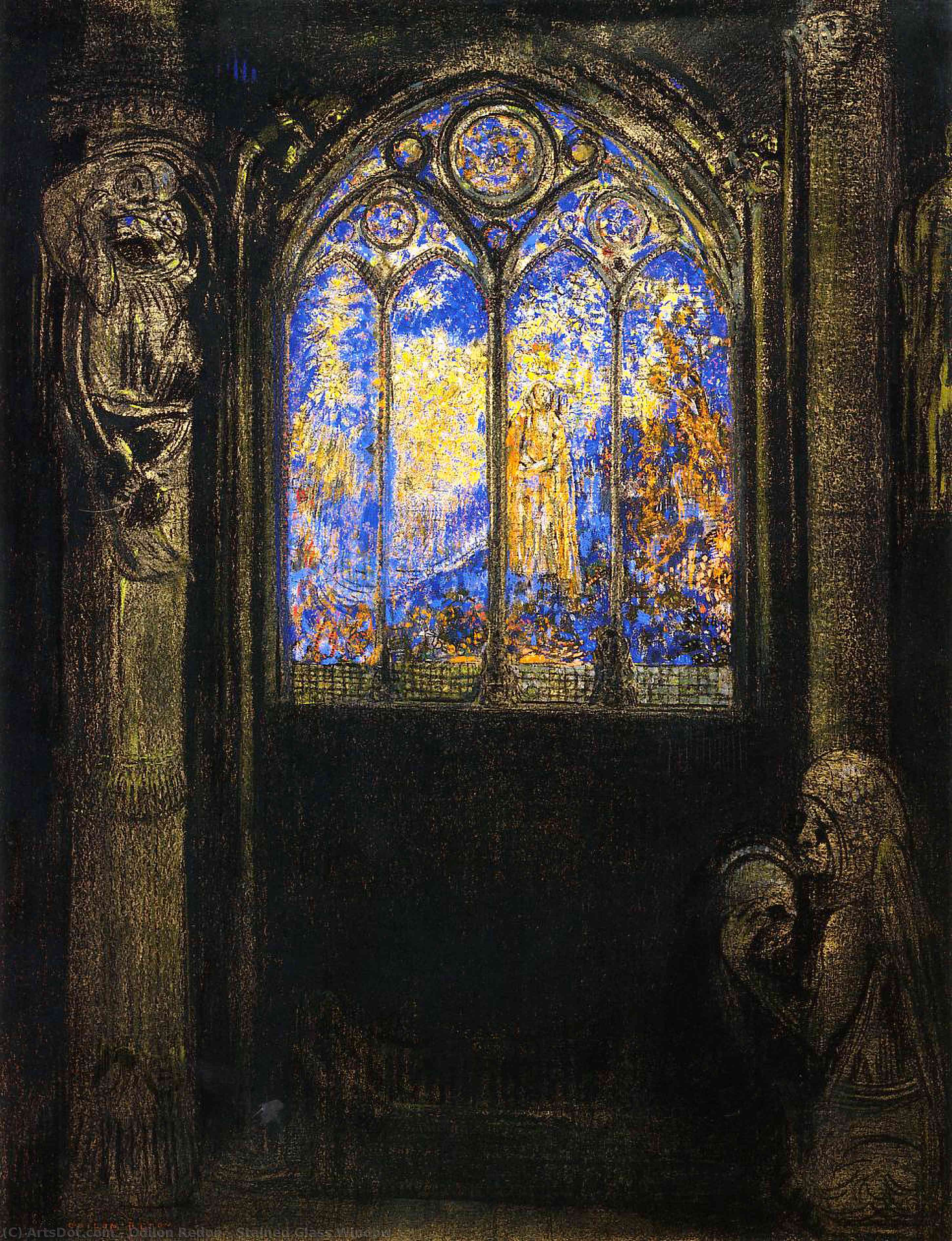 WikiOO.org - Enciklopedija dailės - Tapyba, meno kuriniai Odilon Redon - Stained Glass Window