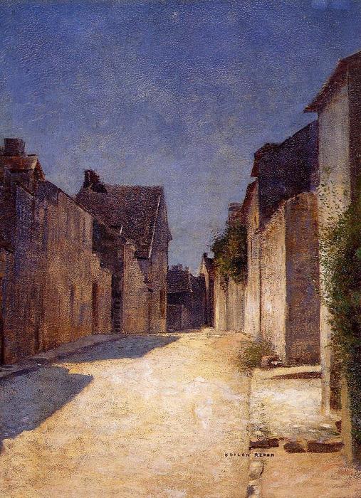 Wikioo.org - The Encyclopedia of Fine Arts - Painting, Artwork by Odilon Redon - Street In Samois
