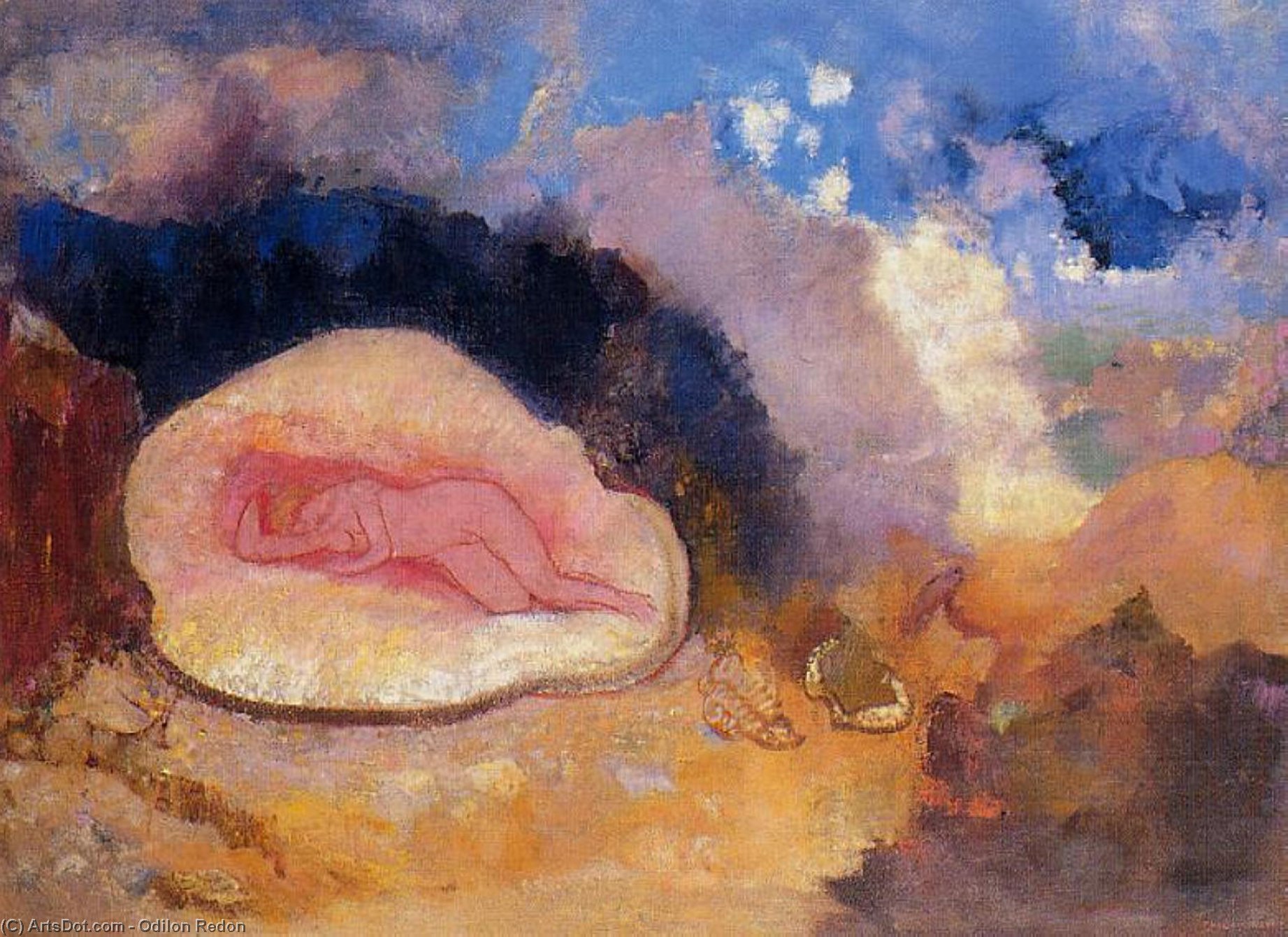 Wikioo.org - The Encyclopedia of Fine Arts - Painting, Artwork by Odilon Redon - The Birth Of Venus 2