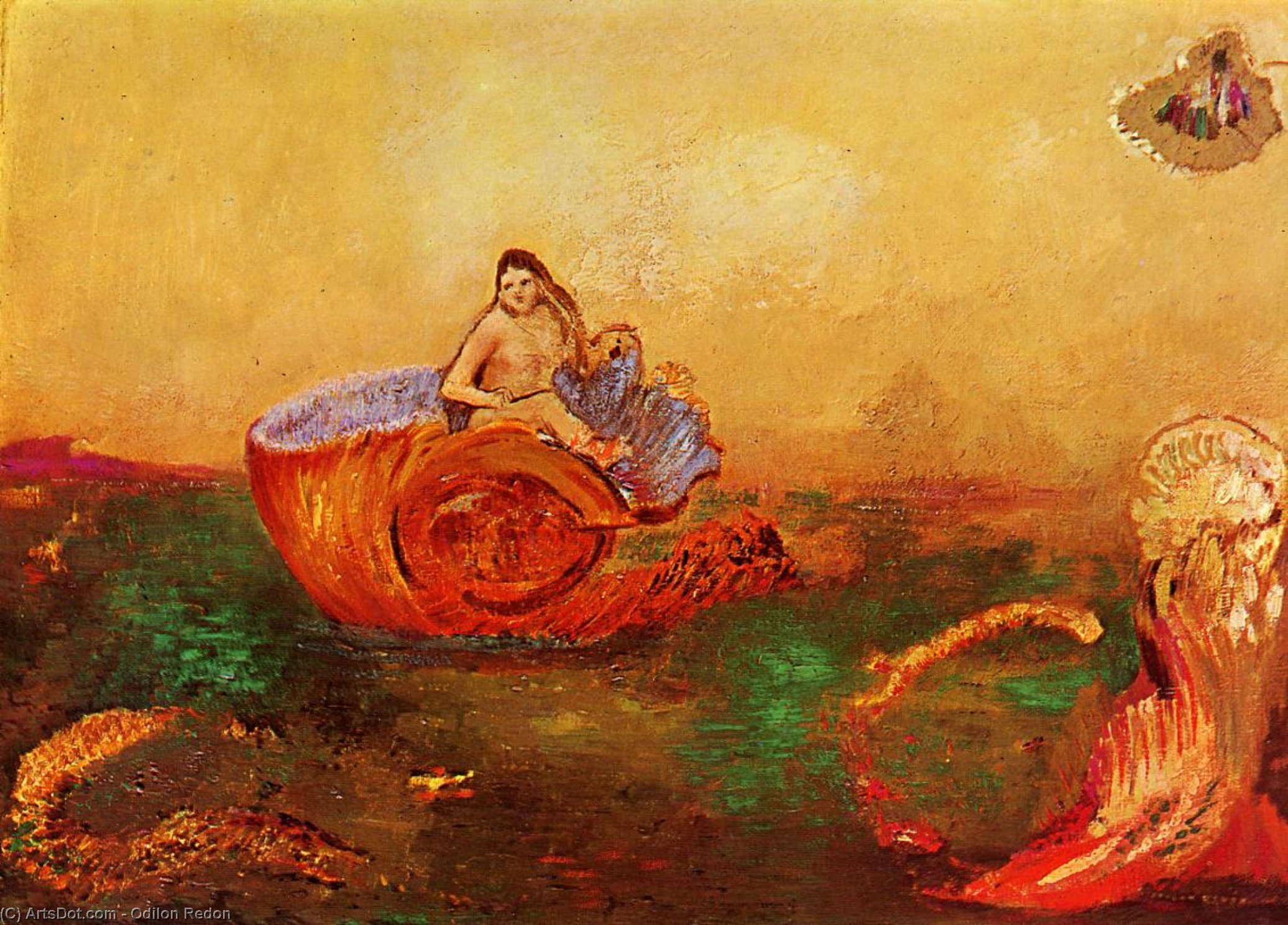 Wikioo.org - The Encyclopedia of Fine Arts - Painting, Artwork by Odilon Redon - The Birth Of Venus 4