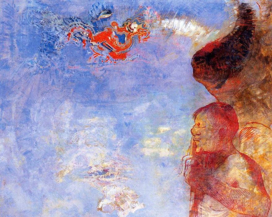 WikiOO.org – 美術百科全書 - 繪畫，作品 Odilon Redon -  的 堕落天使