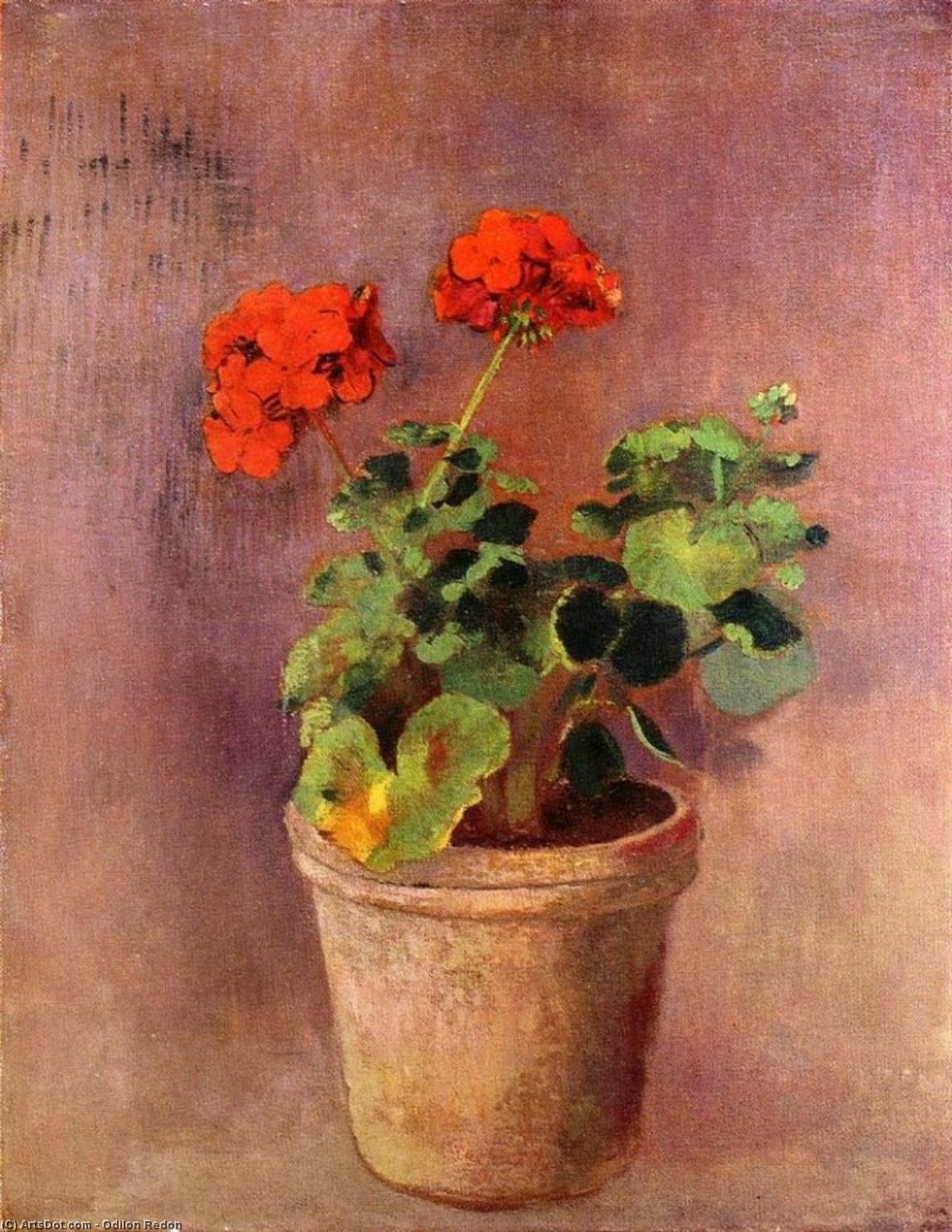 WikiOO.org - Enciclopedia of Fine Arts - Pictura, lucrări de artă Odilon Redon - The Pot of Geraniums