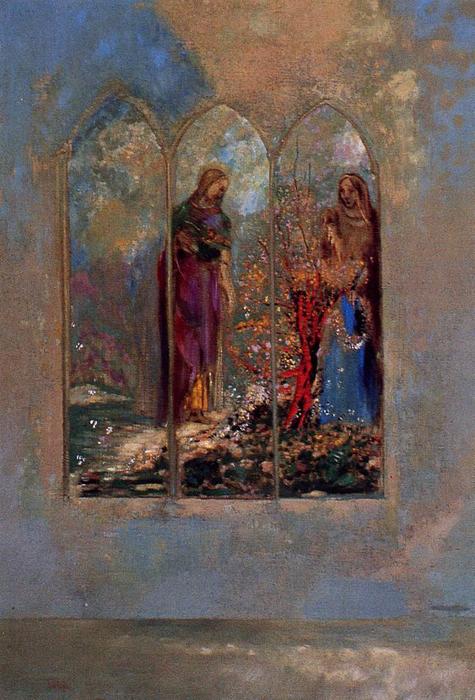 WikiOO.org - Encyclopedia of Fine Arts - Maalaus, taideteos Odilon Redon - The Window