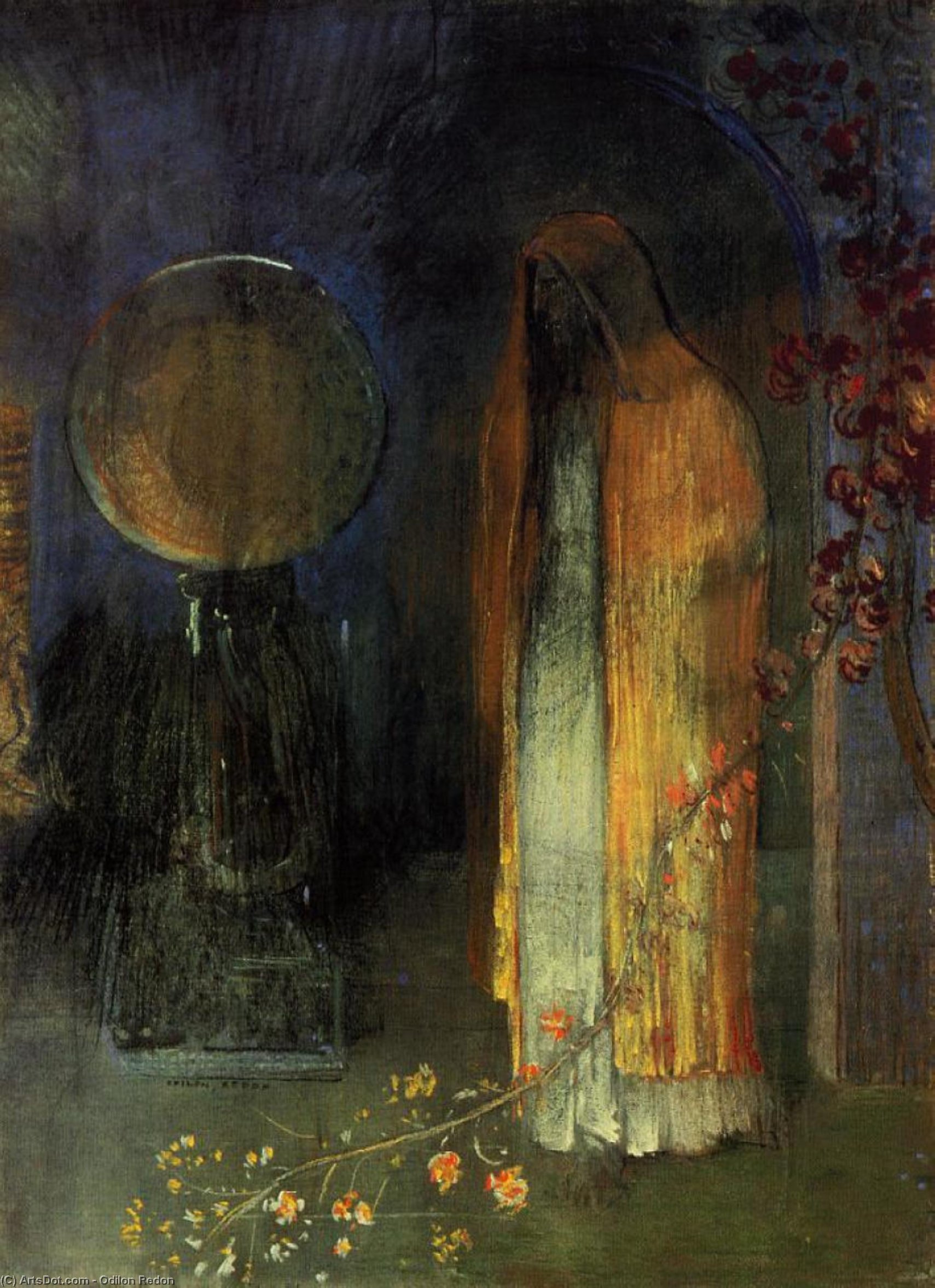 Wikioo.org - The Encyclopedia of Fine Arts - Painting, Artwork by Odilon Redon - The Yellow Cape