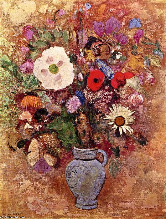 Wikioo.org - The Encyclopedia of Fine Arts - Painting, Artwork by Odilon Redon - Vase Of Flowers 15