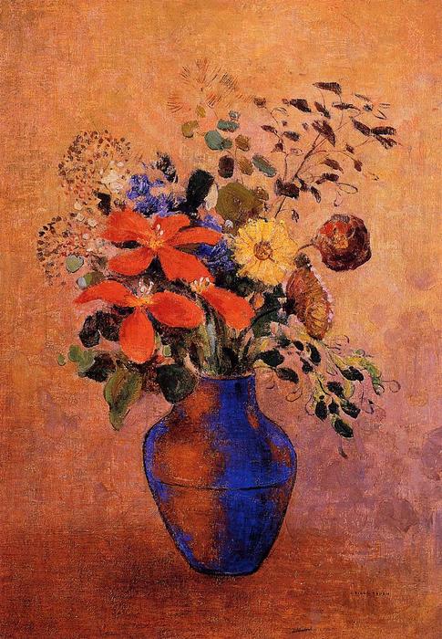 Wikioo.org - The Encyclopedia of Fine Arts - Painting, Artwork by Odilon Redon - Vase Of Flowers 6