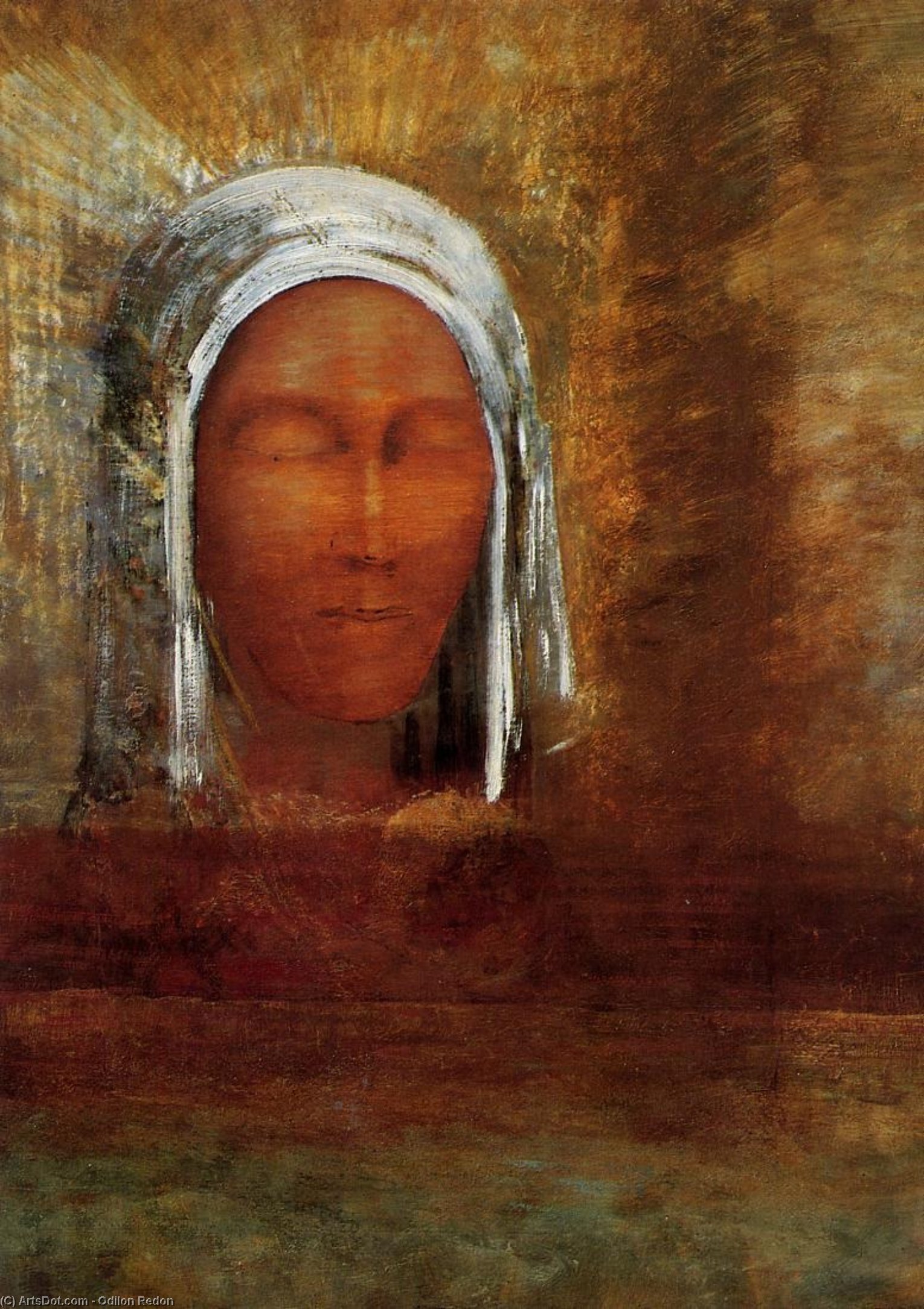 Wikoo.org - موسوعة الفنون الجميلة - اللوحة، العمل الفني Odilon Redon - Virgin of the Dawn