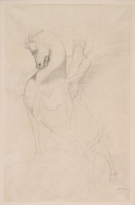 WikiOO.org - Encyclopedia of Fine Arts - Maalaus, taideteos Odilon Redon - Winged Horseman