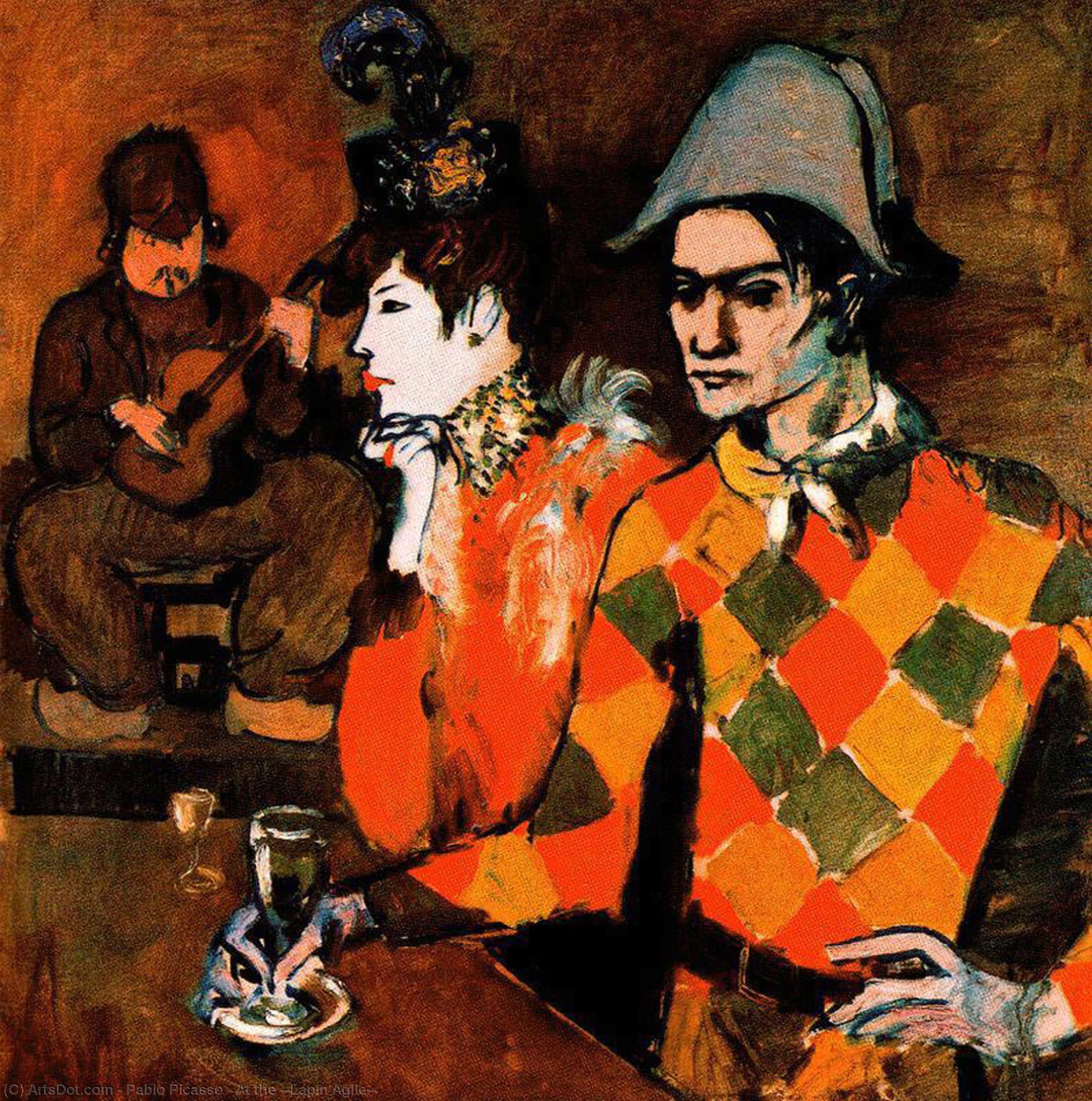 WikiOO.org - אנציקלופדיה לאמנויות יפות - ציור, יצירות אמנות Pablo Picasso - At the ''Lapin Agile''
