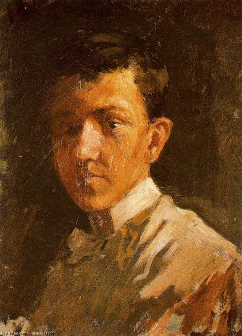 WikiOO.org - Encyclopedia of Fine Arts - Målning, konstverk Pablo Picasso - Autorretrato con cabello corto