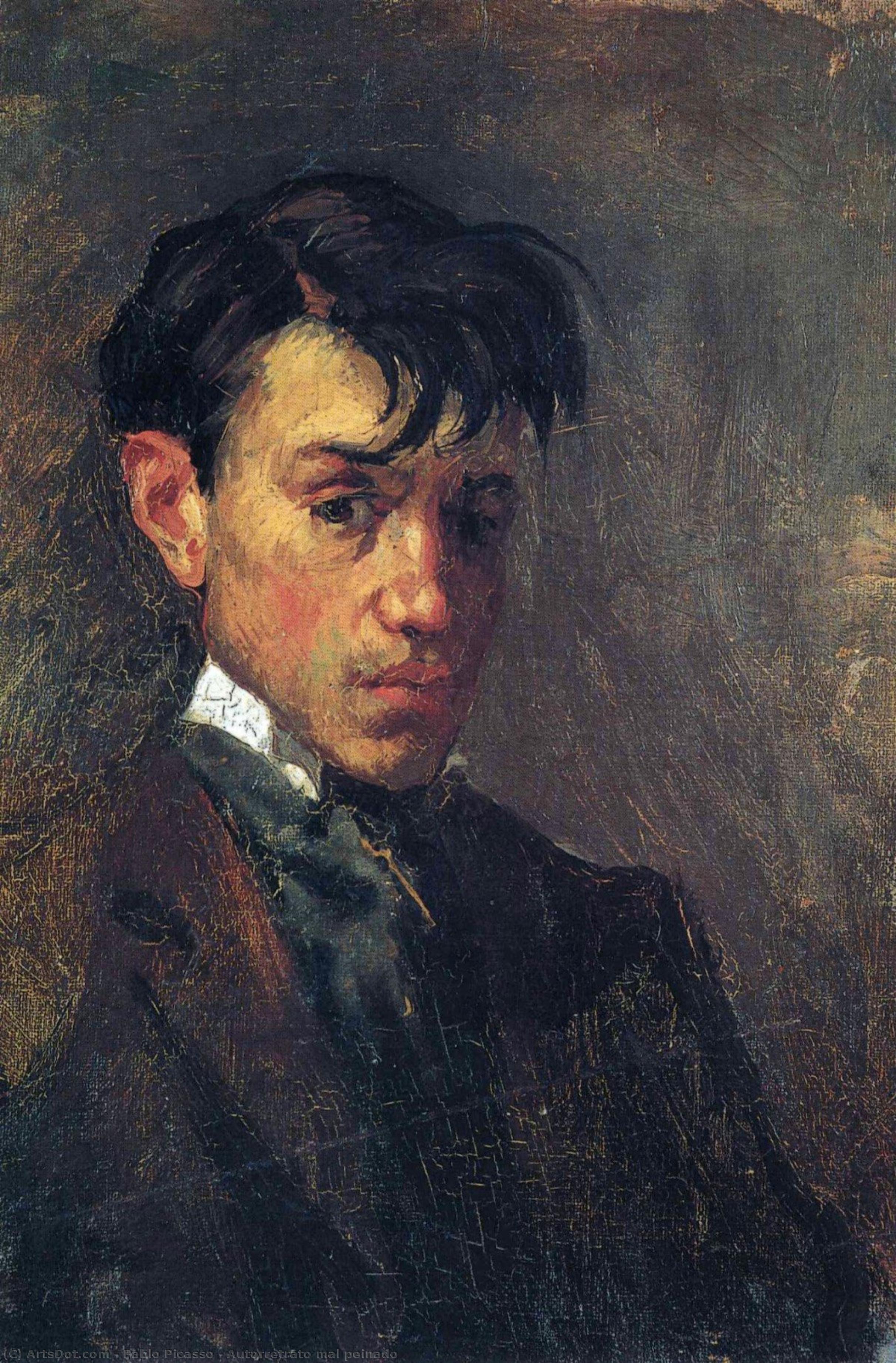 WikiOO.org - Encyclopedia of Fine Arts - Målning, konstverk Pablo Picasso - Autorretrato mal peinado