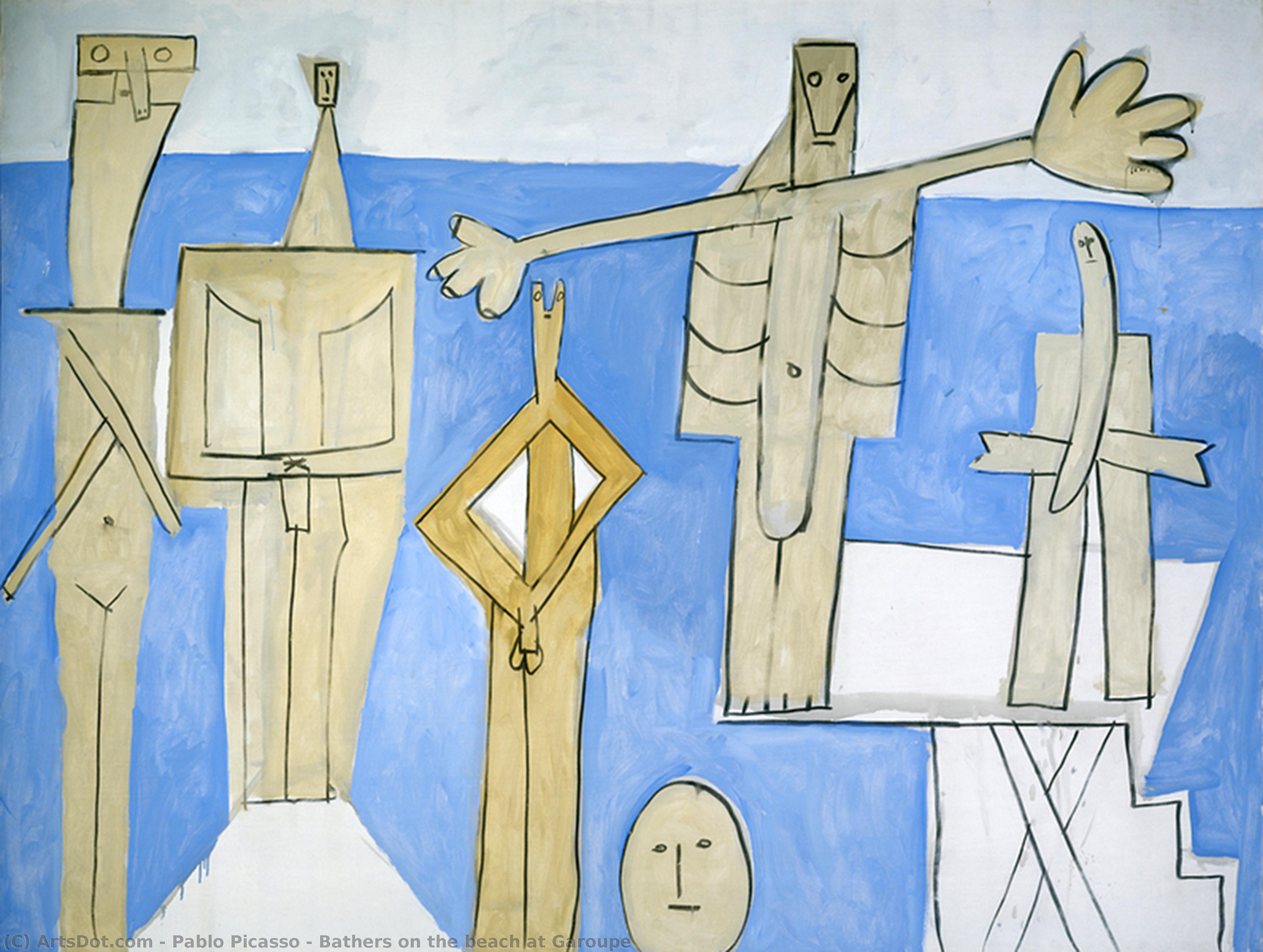 WikiOO.org - Enciklopedija dailės - Tapyba, meno kuriniai Pablo Picasso - Bathers on the beach at Garoupe