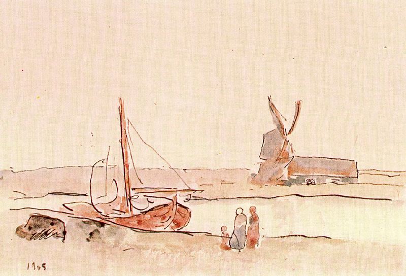 WikiOO.org - Güzel Sanatlar Ansiklopedisi - Resim, Resimler Pablo Picasso - Boat on a channel