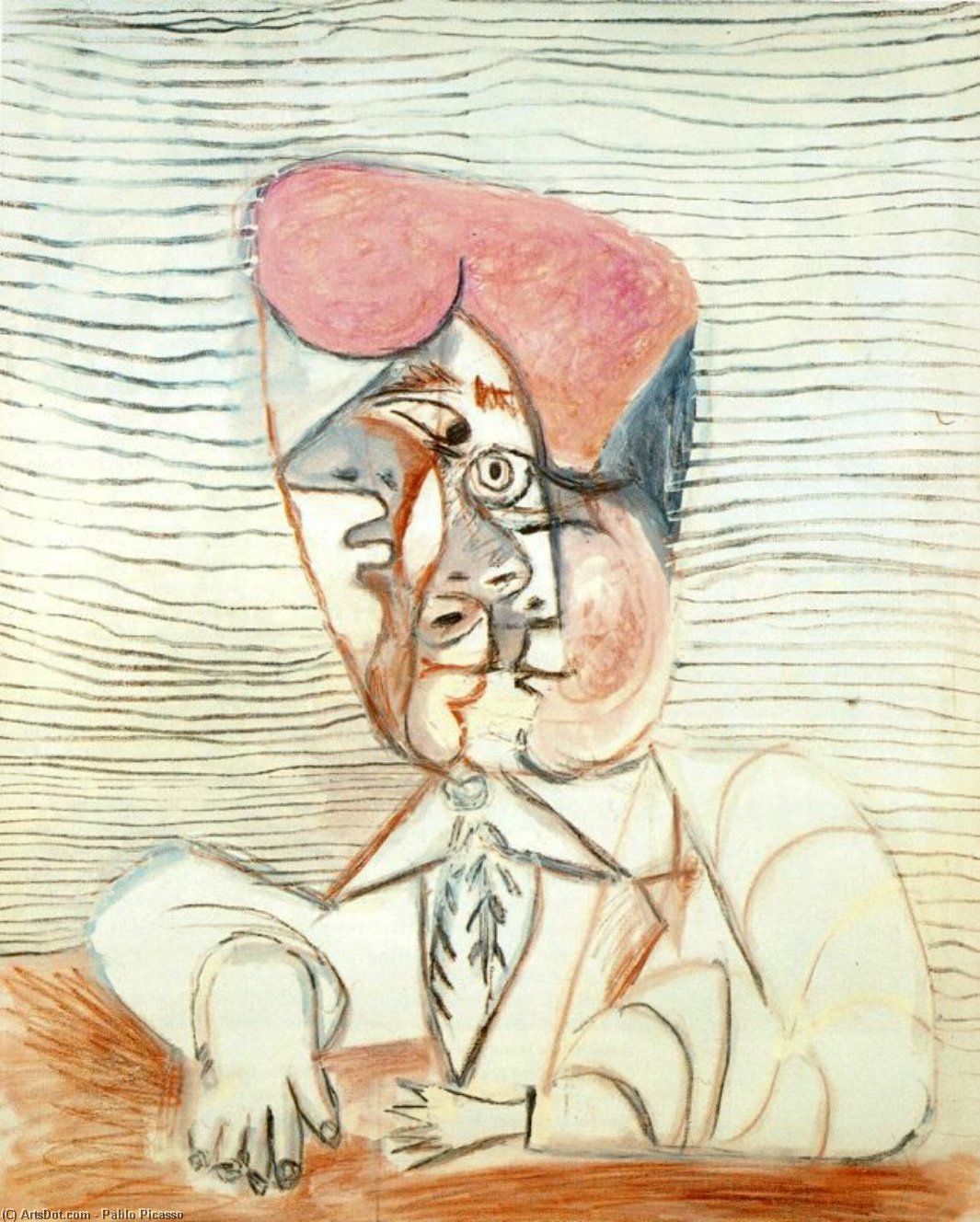 WikiOO.org - Encyclopedia of Fine Arts - Maľba, Artwork Pablo Picasso - Bust of a man 1