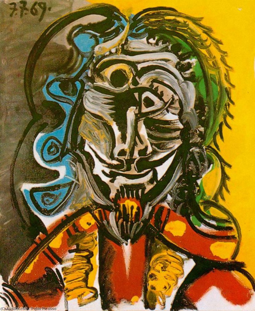 WikiOO.org - Encyclopedia of Fine Arts - Lukisan, Artwork Pablo Picasso - Bust of a man 3
