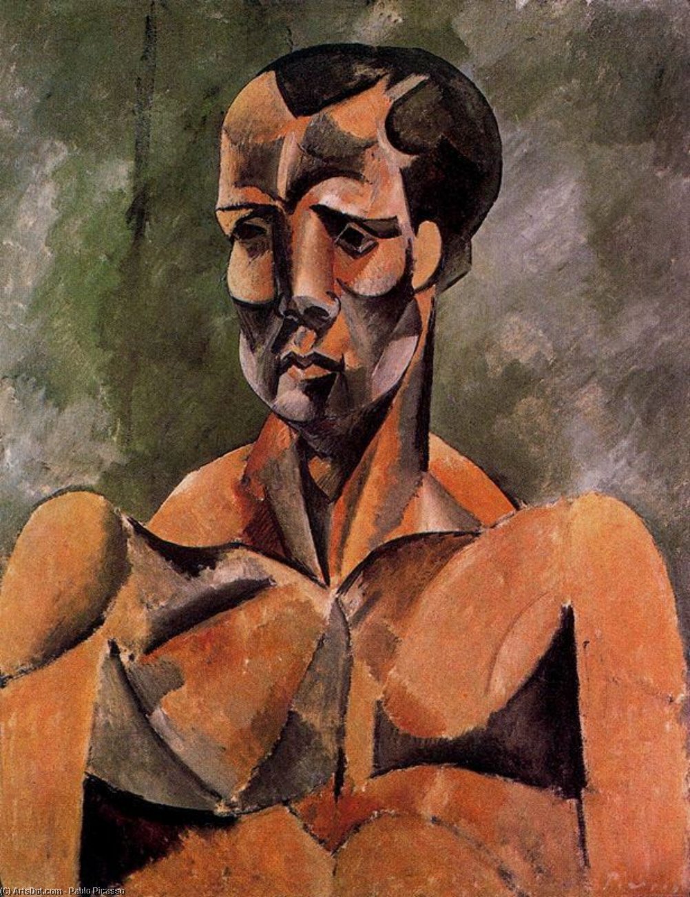 WikiOO.org - Güzel Sanatlar Ansiklopedisi - Resim, Resimler Pablo Picasso - Busto masculino (El atleta)