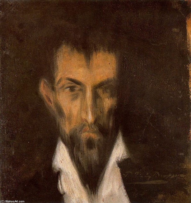 WikiOO.org - Enciklopedija likovnih umjetnosti - Slikarstvo, umjetnička djela Pablo Picasso - Cabeza de hombre al estilo del Greco