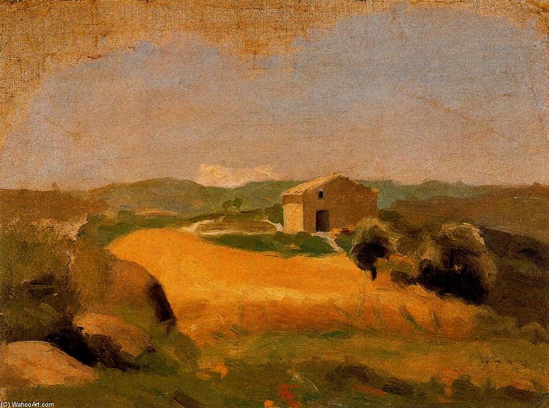 WikiOO.org - Encyclopedia of Fine Arts - Malba, Artwork Pablo Picasso - Casa en un campo de trigo